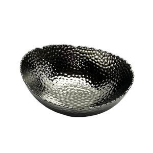 Pampa Bay Millennium Porcelain Large Oval Serving Bowl Silver Hammered